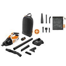 Прахосмукачка STIHL акумулаторна за сухо почистване  с 1 батерия и зарядно, 10.8 V, 2.6 Ah, 1026 л/мин SEA 20 + Комплект Bosch за прахосмукачка тръби и накрайници   SEA 20 